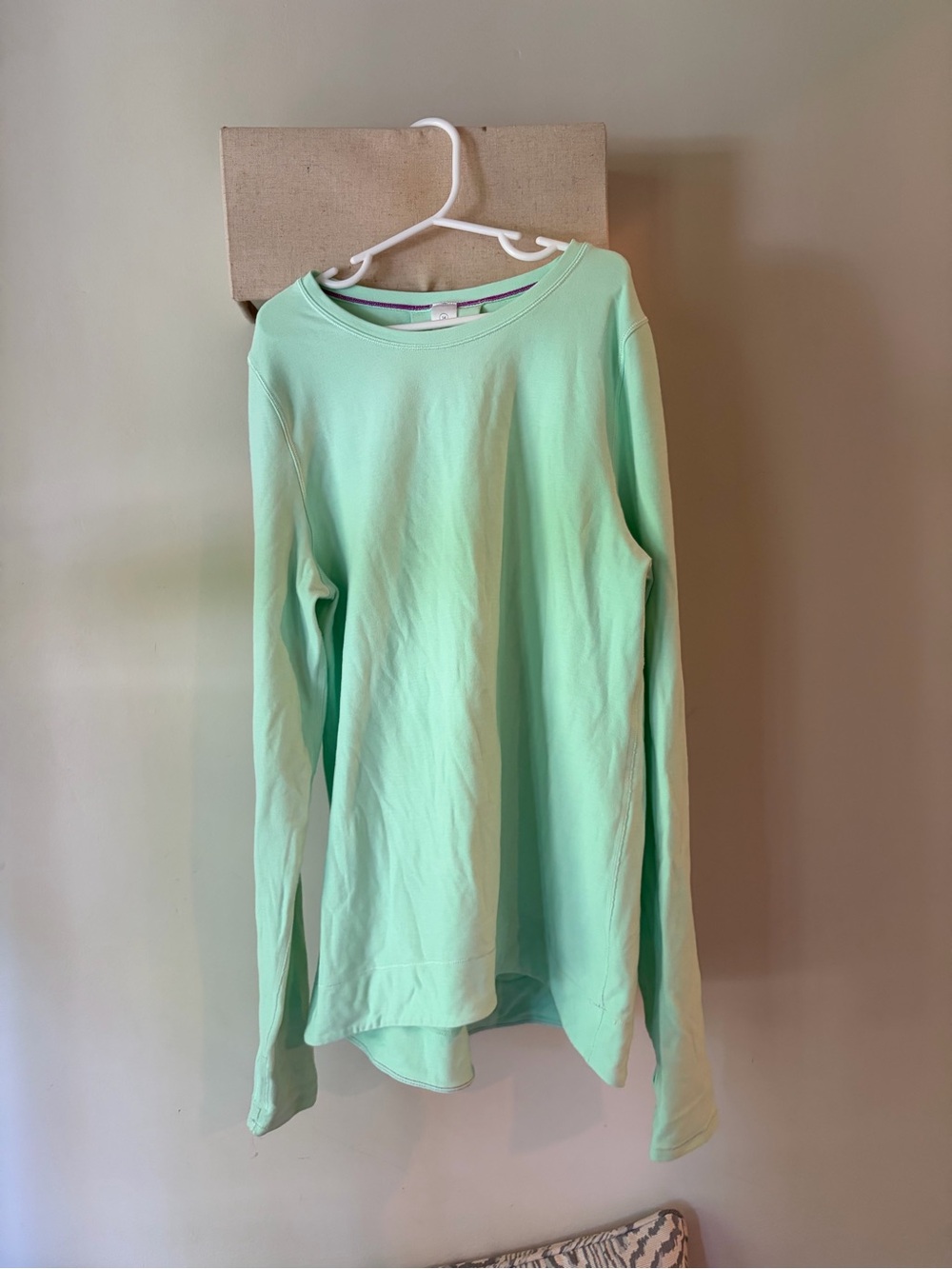 Lululemon Ivivva Mint Green Crewneck Tee with Purple Trim